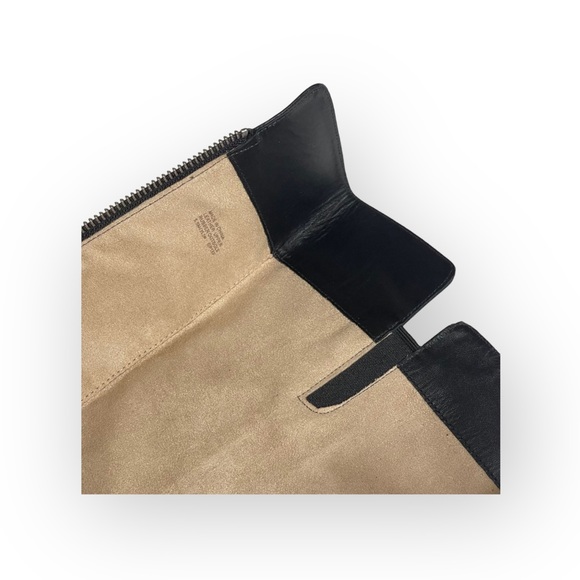 new Michael Kors ❃ High Tall Suede + Leather Wedge Heel Boot ❃ Black ❃ 5.5M 35.5 - Picture 12 of 16